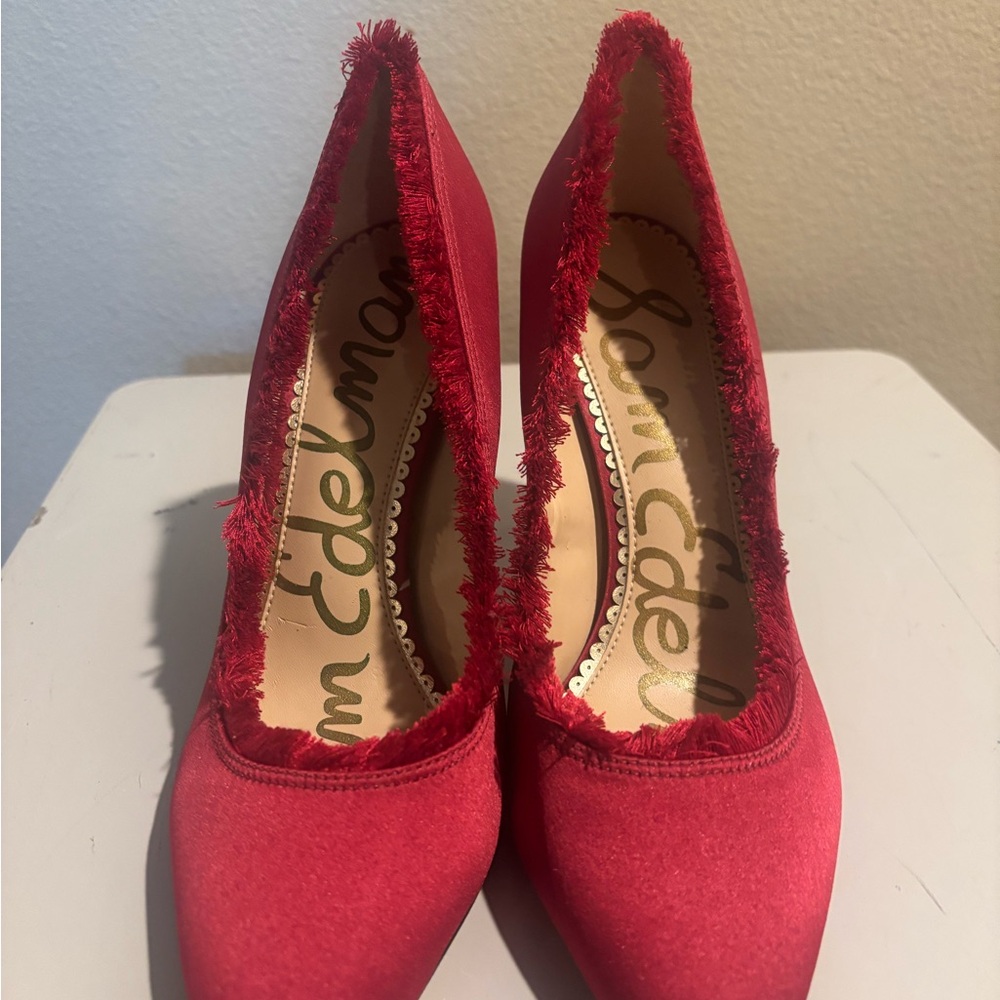 Sam Edelman Red Fringed Heels
